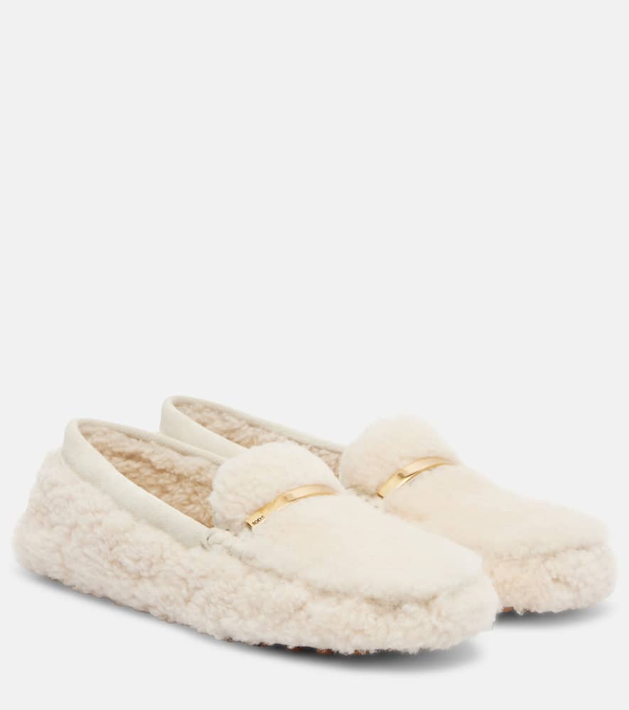Гоммино замшевые мокасины для вождения Tod's, Avorio + Bianco Latte