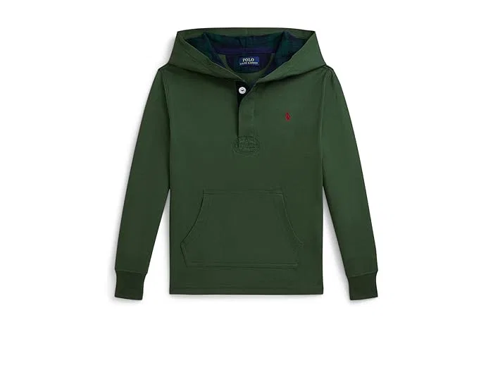 Худи-регби с капюшоном отделка клеткой Polo Ralph Lauren Kids, Blue/Pink/Multicolor