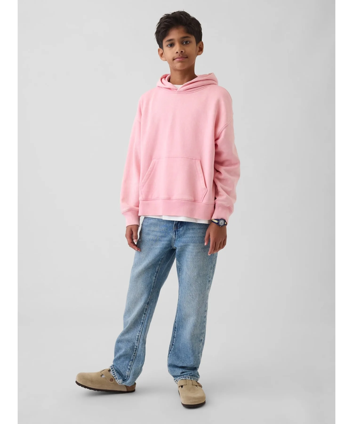 (K) Винтажная мягкая толстовка свободного кроя (детская) GAP, NEW_COTTAGE_PINK — фото 3