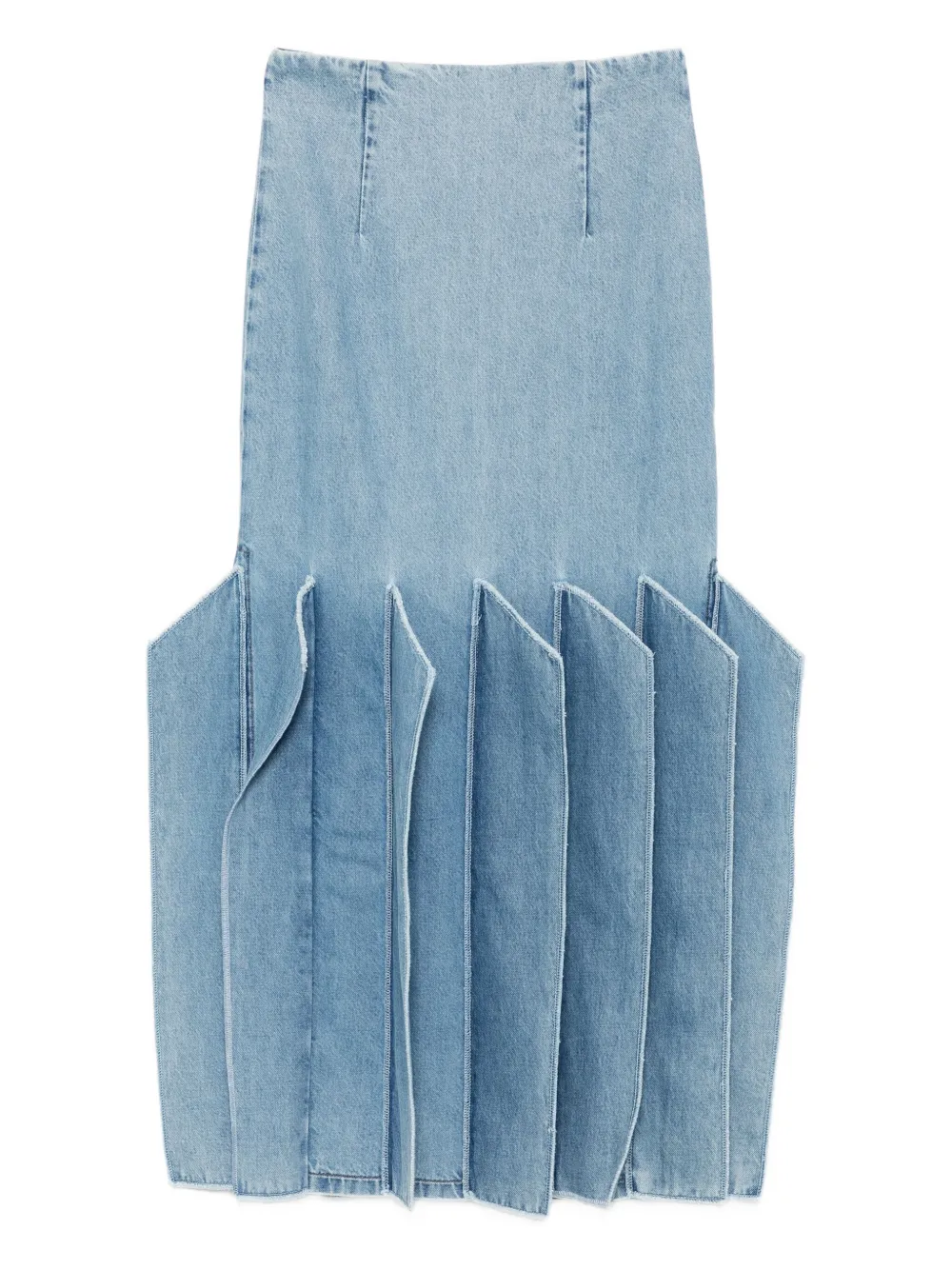 

Джинсовая миди-юбка со структурированным низом A.W.A.K.E. Mode, синий