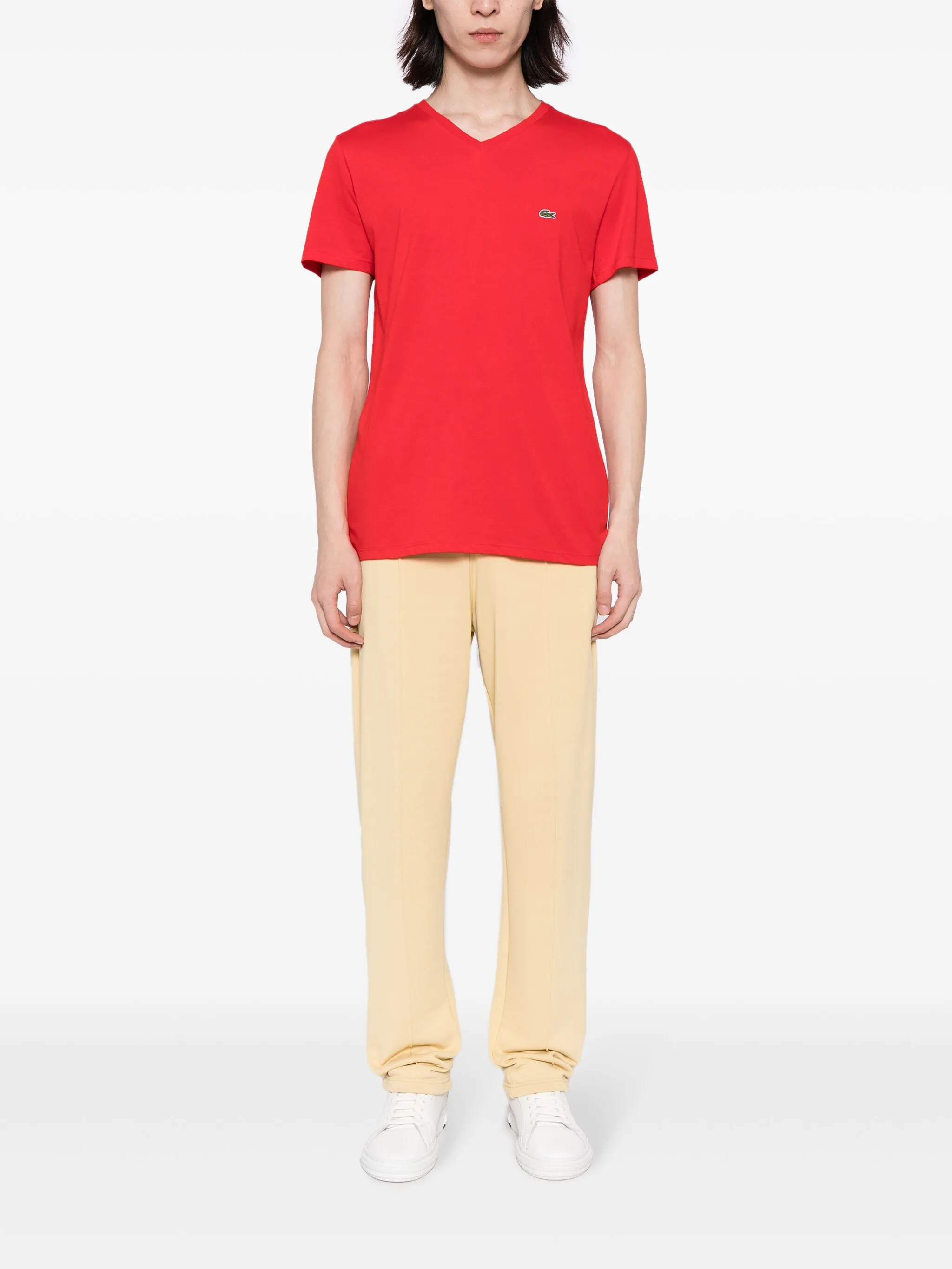 Футболка с вышитым логотипом Lacoste, красный — фото 2
