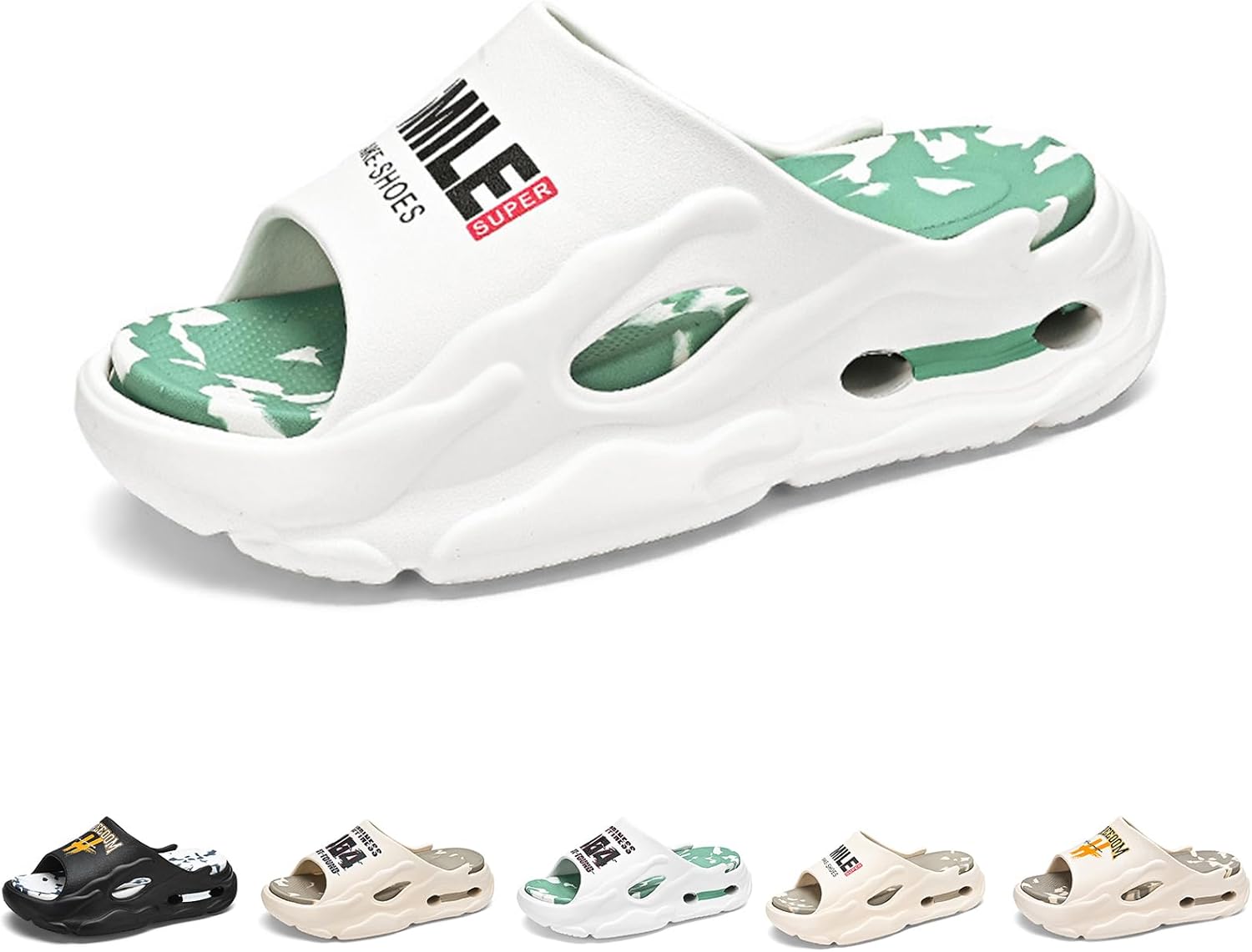 

Мужские модные стильные шлепанцы с открытым носком, дышащие, с мягкой толстой подошвой, удобные, нескользящие, прочные с EVA подошвой, мужская обувь Gezolligheid, Swhite