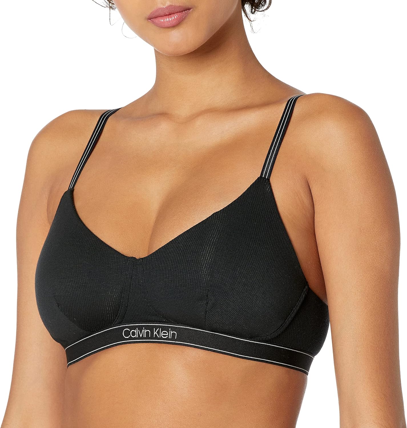 

Женский бюстгальтер-бралетт Calvin Klein Pure Ribbed Lightly Linen, Black