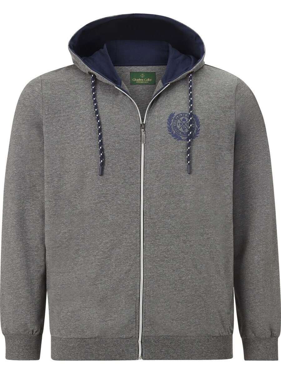 

Худи Charles Colby Zip-Up Hoodie Duke Finnegan, цвет mottled grey