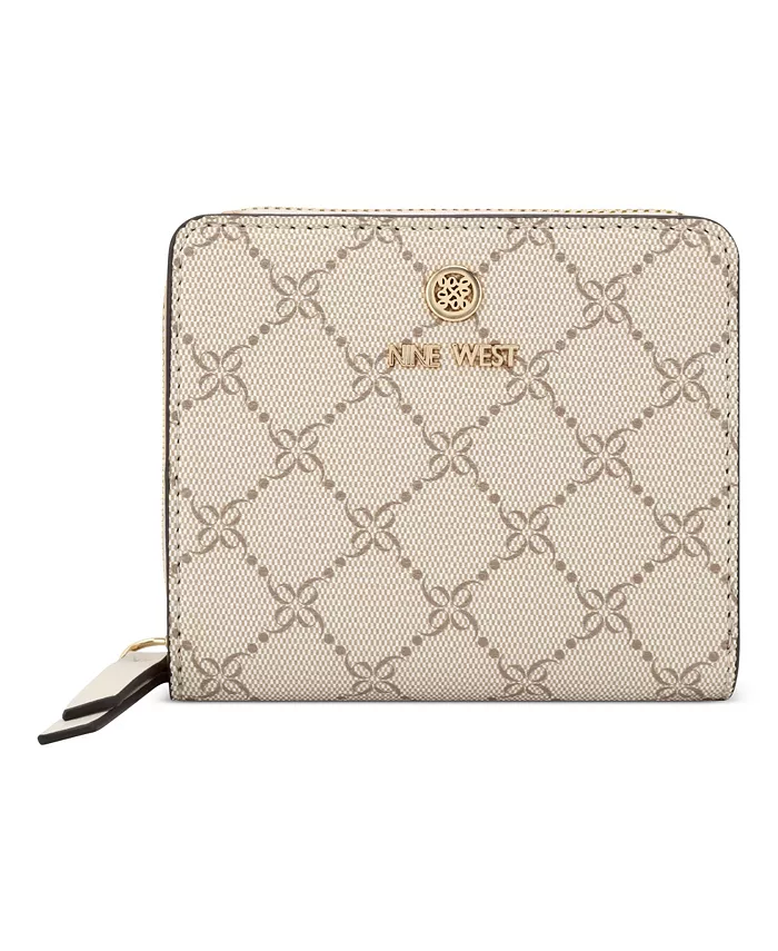 

Кошелек Lockup Zip Around с молнией по периметру Nine West, коричневый/бежевый