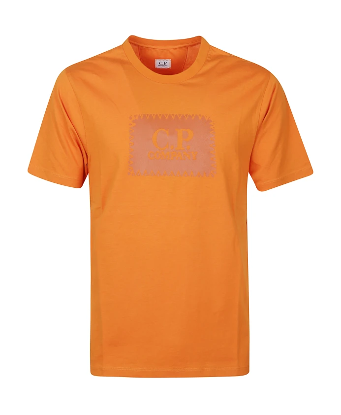 

Оранжевая хлопковая футболка для мужчин C.P. Company, оранжевый