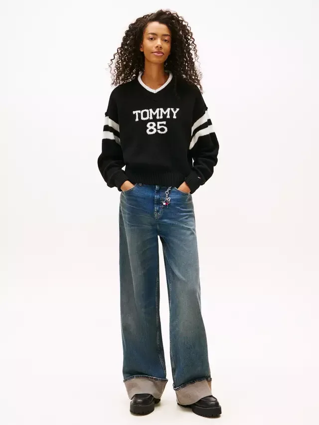 Джемпер Tommy Jeans с интарсией и логотипом, черный Tommy Hilfiger — фото 4