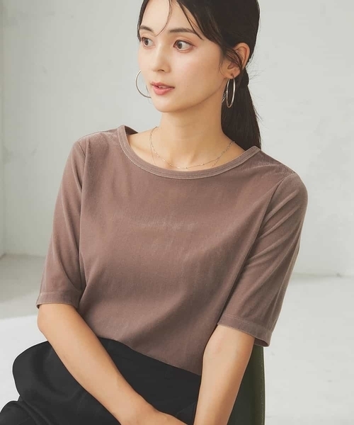 

Футболка из полупрозрачного велюра A.v.v, цвет мокко, с двусторонней фиксацией