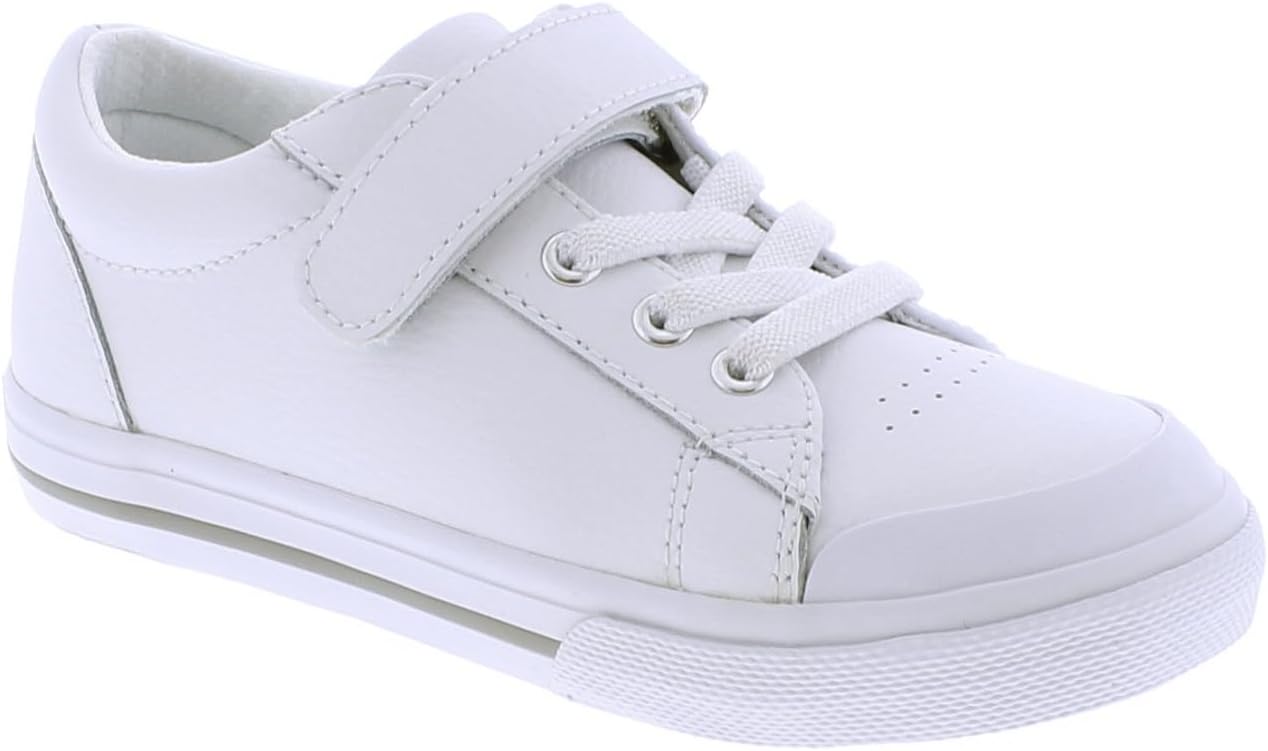 

Детские кожаные кроссовки FOOTMATES Reese для мальчиков и девочек с индивидуально подобранными стельками, противоскользящей резиновой подошвой и дышащей подкладкой - для младенцев, малышей и маленьких детей, возраст 0-8 лет, белый