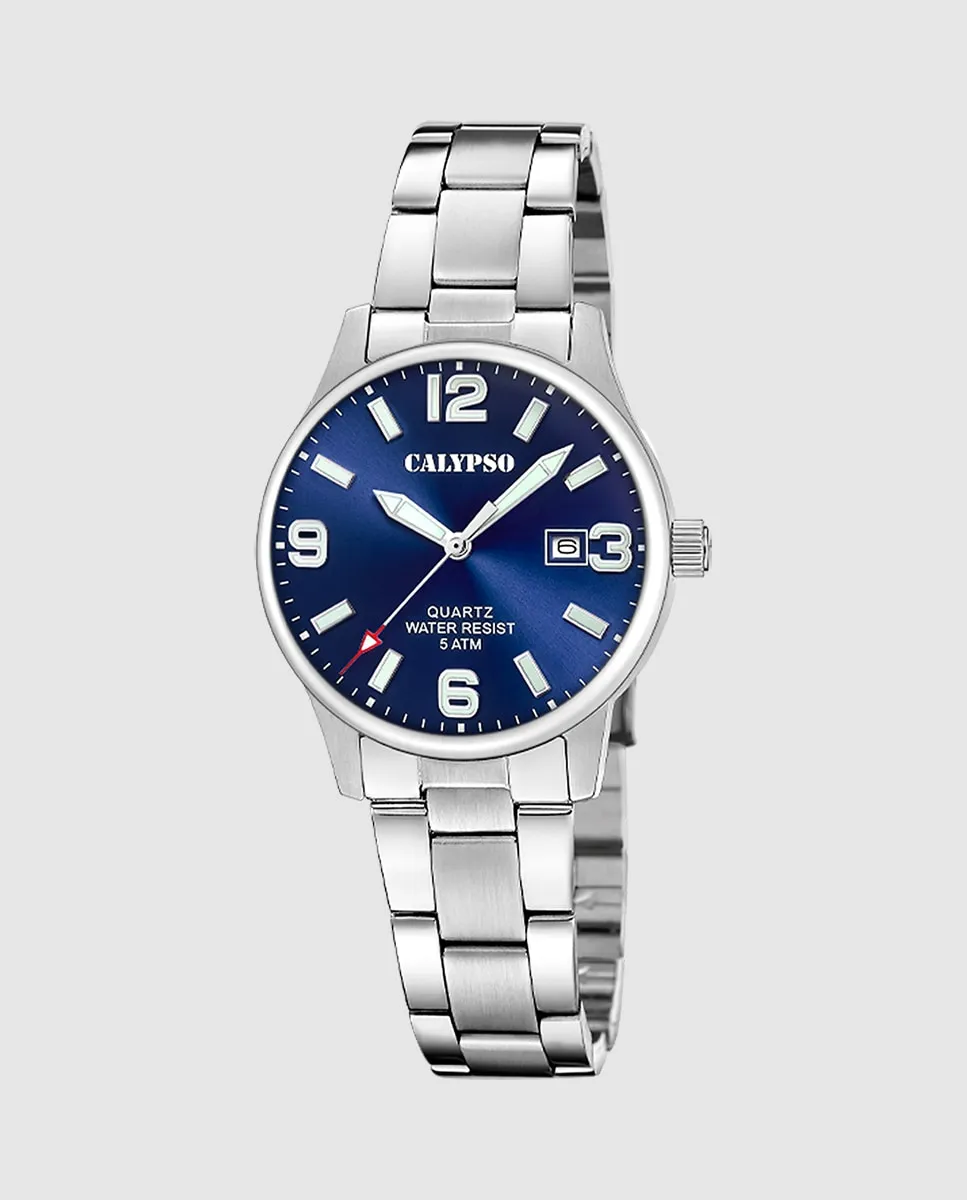 

K5861/3 Базовые женские часы из серебристой стали Calypso, серебрянный