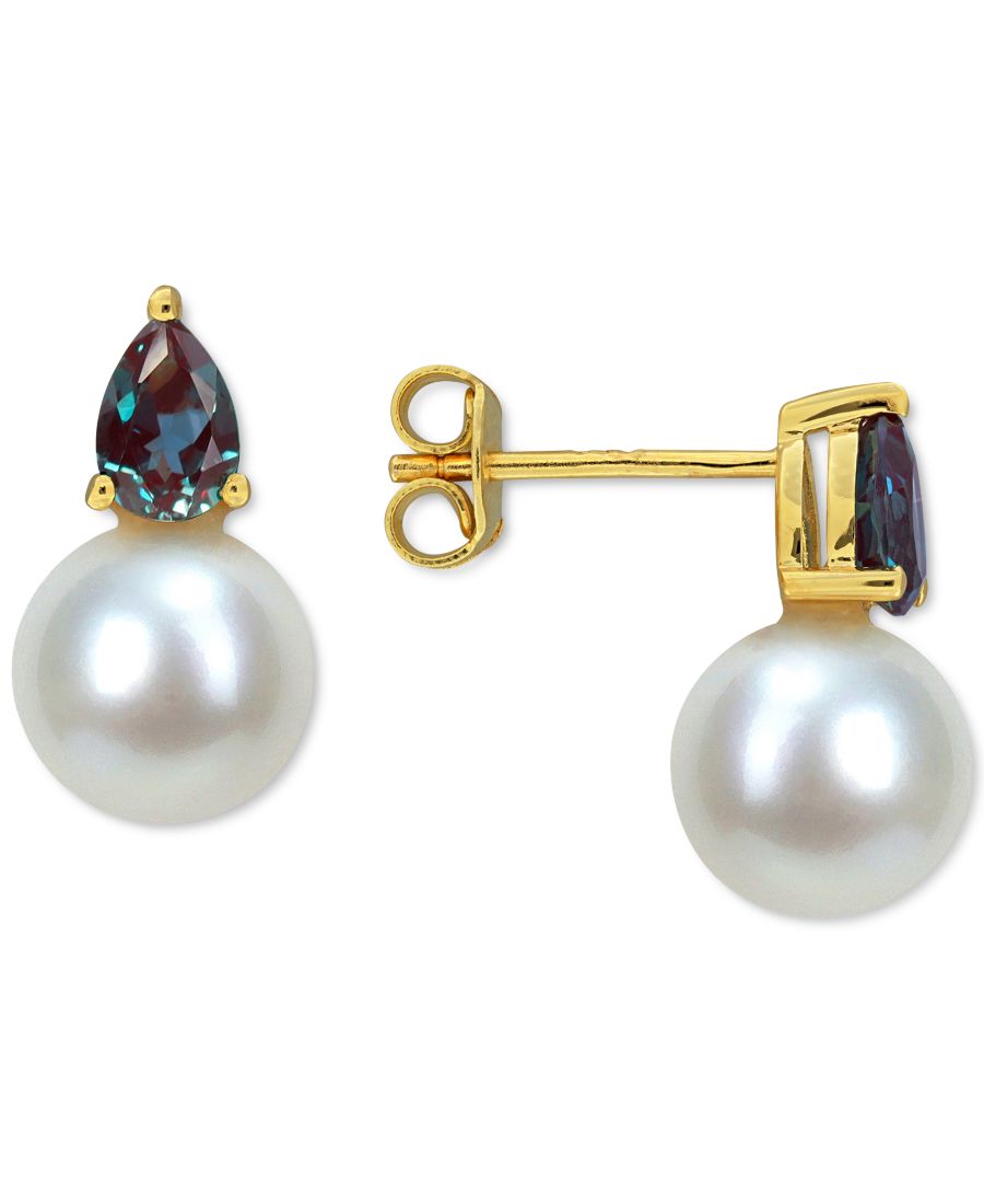 

Серьги-гвоздики с культивированным пресноводным жемчугом (8,5 мм) и камнем-талисманом по знаку зодиака, стерлингового серебра с покрытием из 18-каратного розового золота или стерлингового серебра Macy's, June/Alexandrite