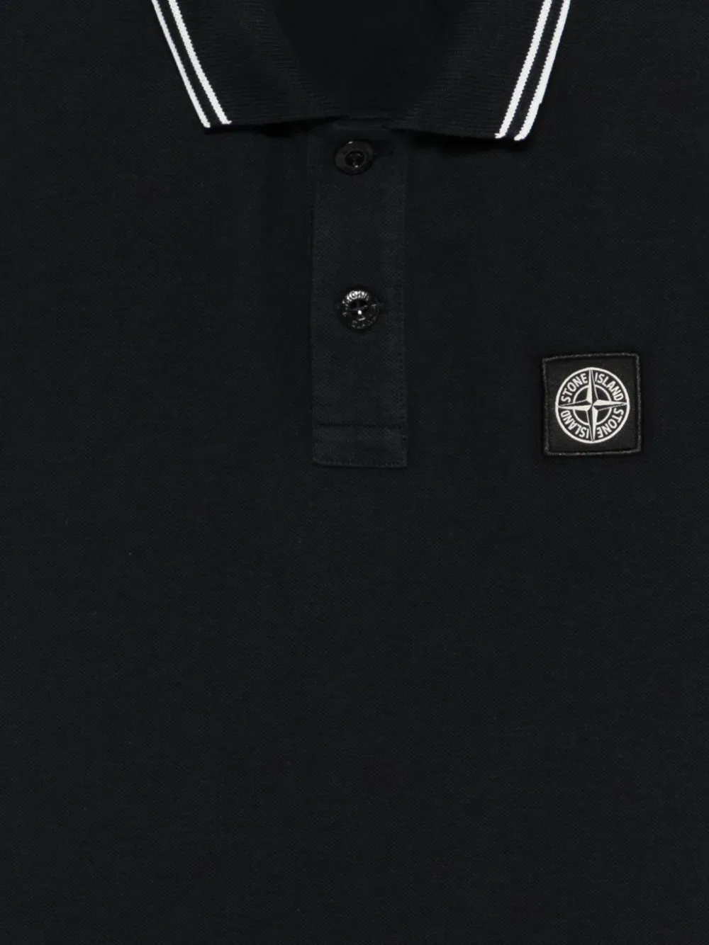 Поло-рубашка в полоску с воротником Stone Island Junior, черный — фото 3