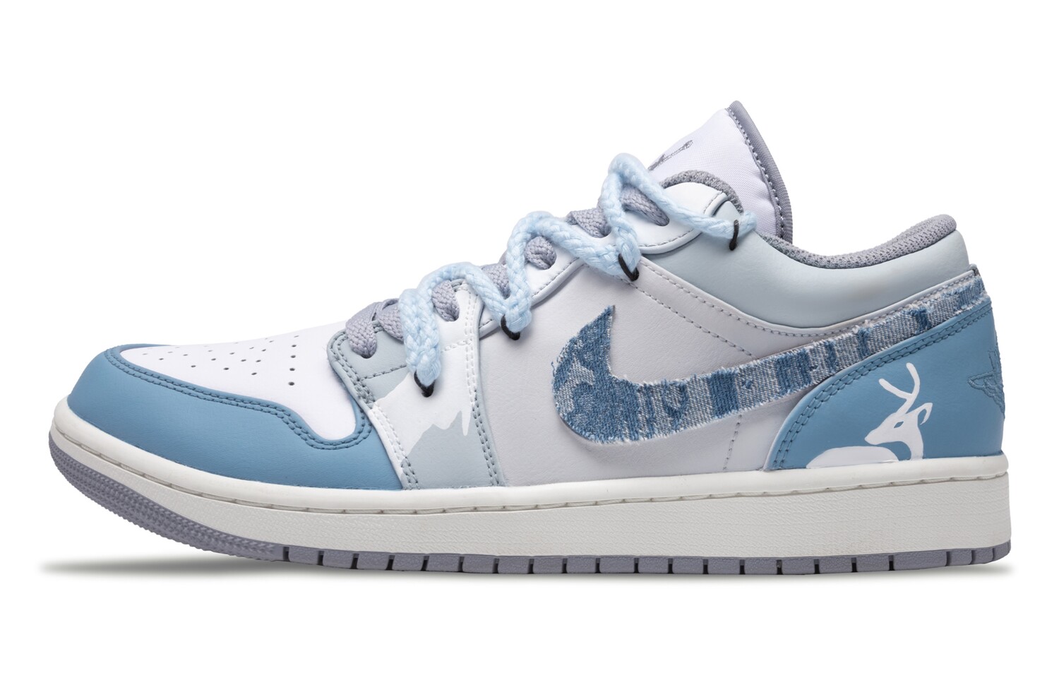 

Кроссовки Air Jordan 1 Vintage Basketball Shoes Men Low-top Blue/white, серый