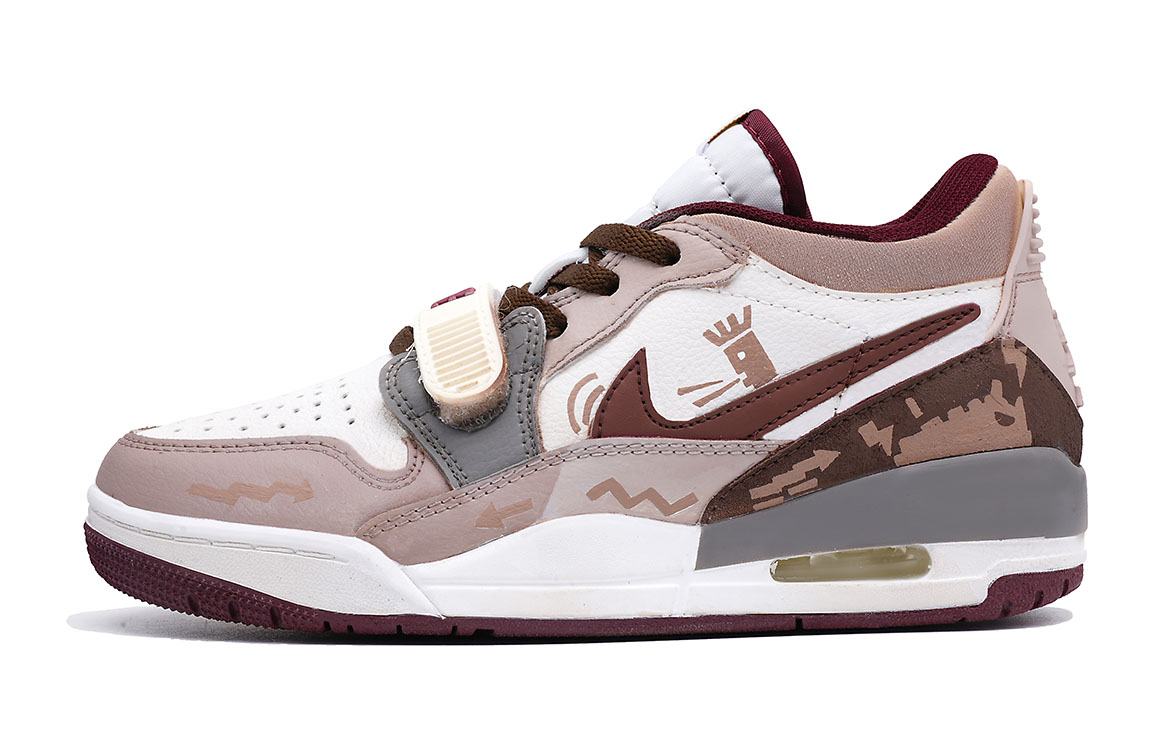 

Jordan Баскетбольные кроссовки Legacy 312 Prince Pixel с антискользящим покрытием, износостойкие, низкие, винтажные, коричневые