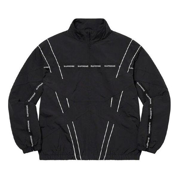 

Куртка cross paneled track jacket 'black white' Supreme, черный