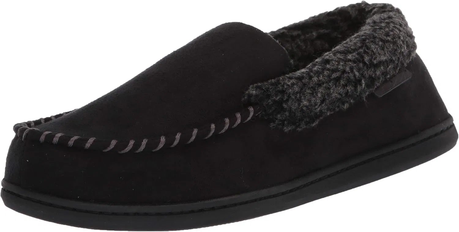 Тапочки мокасины с отстрочкой Dearfoams, черный