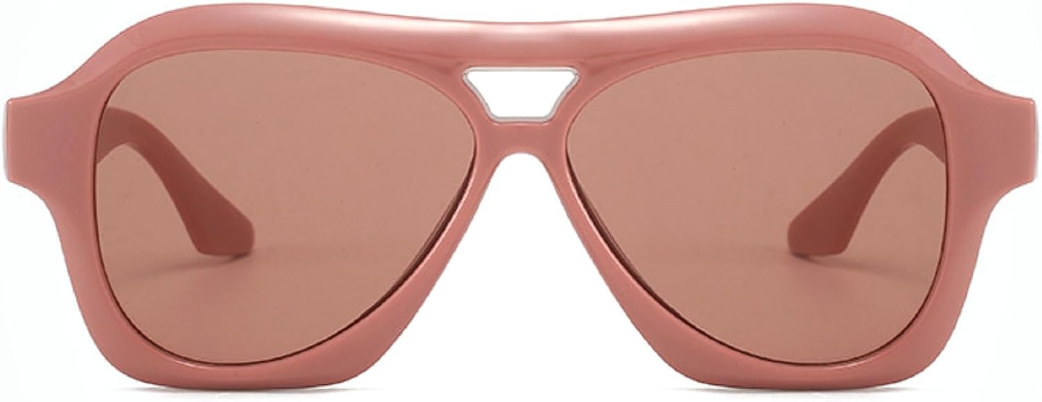 

Квадратные солнцезащитные очки-пилот с двойной перемычкой для женщин, модные градиентные очки с защитой от УФ-излучения UV400 для мужчин, трендовые большие солнцезащитные очки в стиле 70-х, N45 mincl, Red