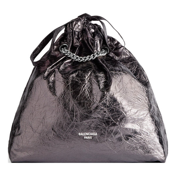 

Сумка crush medium tote bag metallized 'grey' Balenciaga, серый
