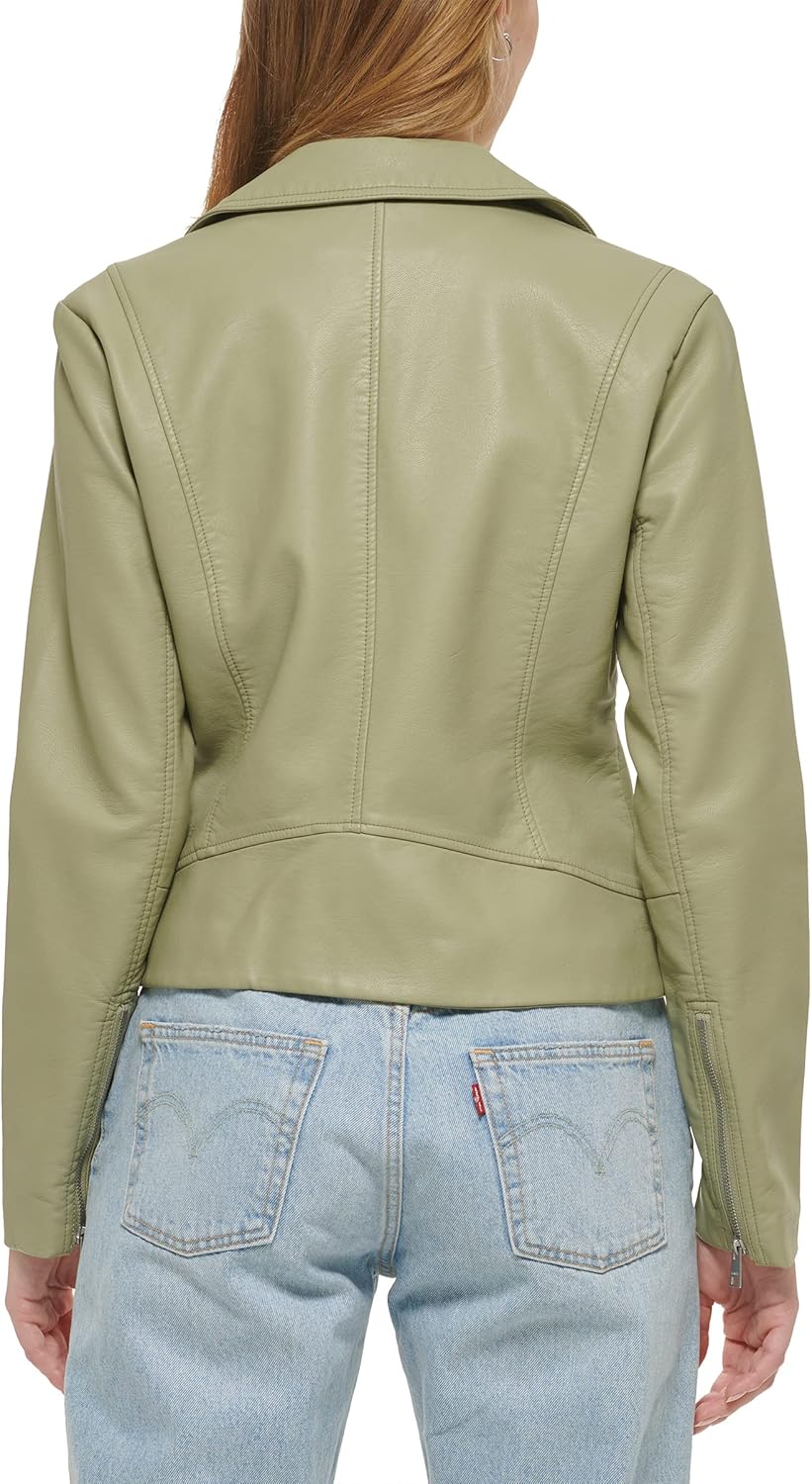 Женская байкерская куртка Levi's 538 из веганской кожи (стандартный и большой размер), Grn/Cha — фото 2