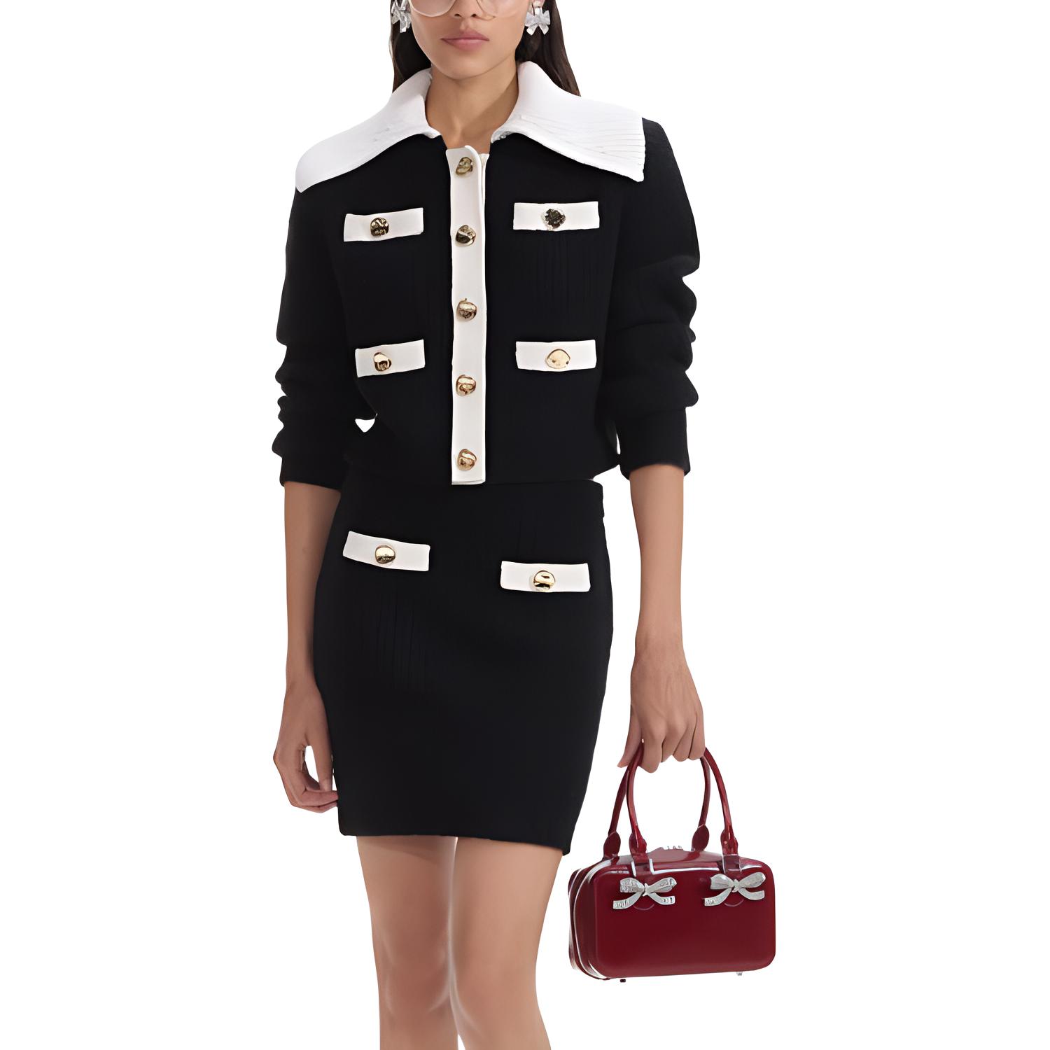 

Свитер Self-portrait Женский Черно-белый