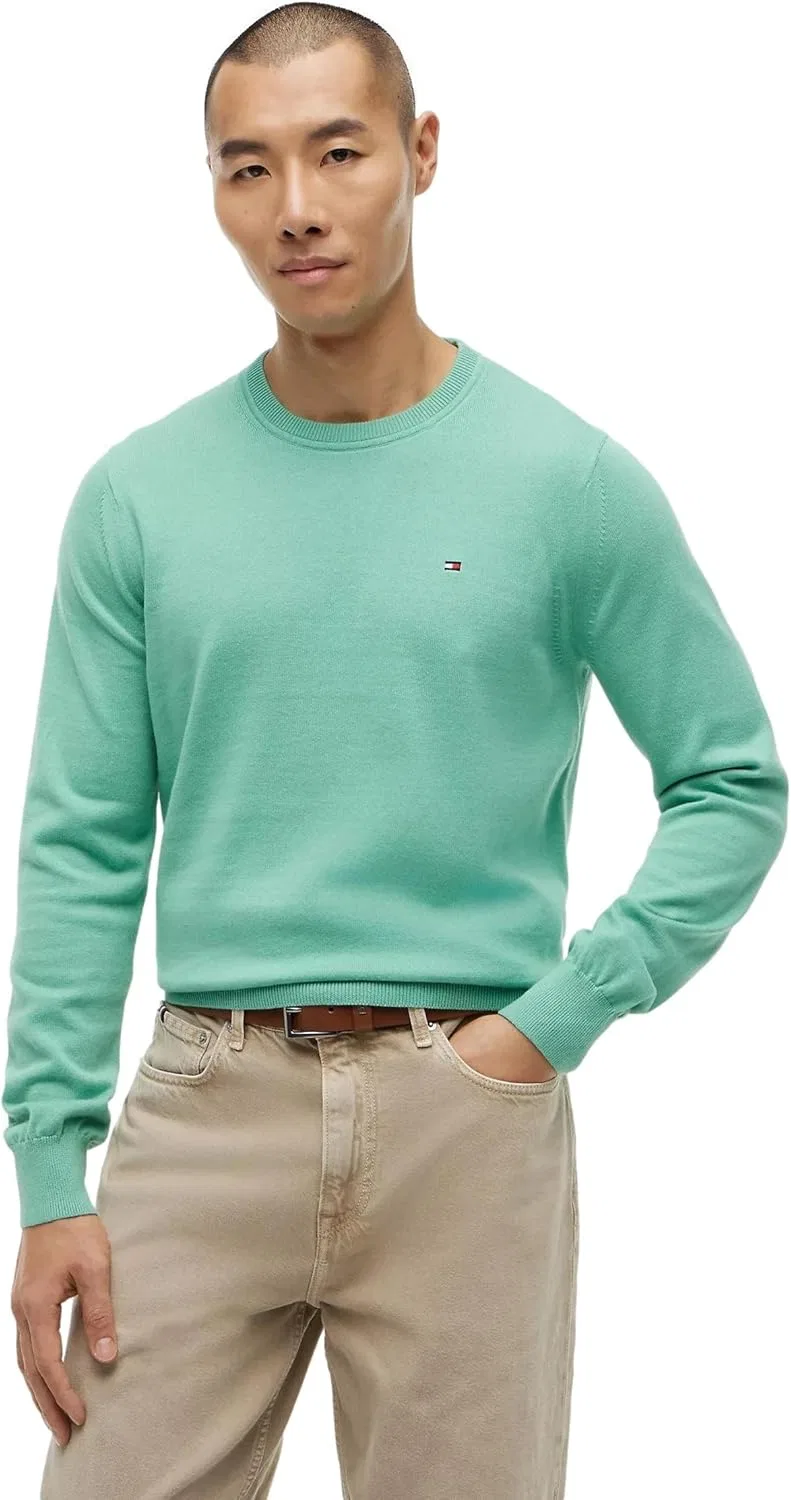 TOMMY HILFIGER / He.Pullover / PIMA ORG CTN CASHMERE свитер с круглым вырезом, зеленый — фото 2