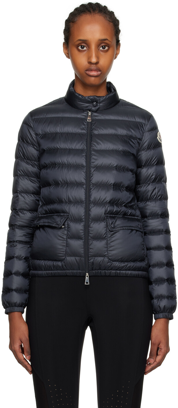 

Темно-синий пуховик Moncler Lans