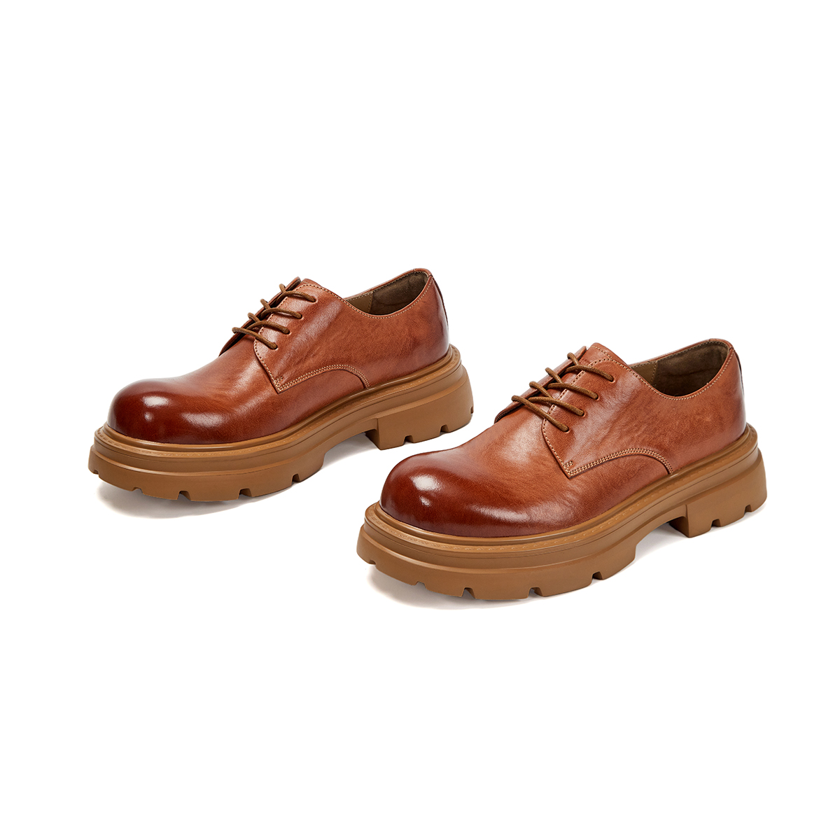 AQUASCUTUM Повседневные кожаные туфли мужские светло-коричневые, цвет Light Brown — фото 2