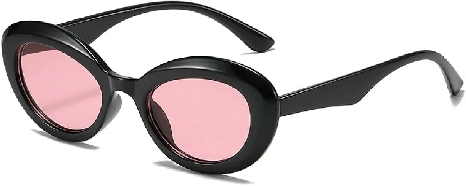 

Ретро-солнцезащитные очки класса люкс, маленькие овальные, для женщин и мужчин, модные винтажные солнцезащитные очки для летних путешествий, защита от УФ-излучения UV400 TKKTLLT, Black Pink