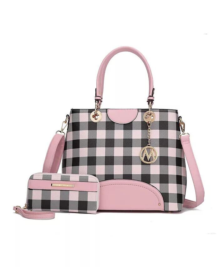 

Сумочка в клетку Gabriella с кошельком от Mia K Mkf Collection, розовый