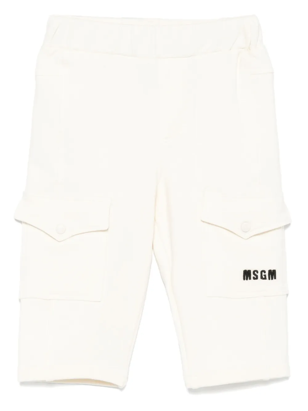 

Брюки с вышитым логотипом MSGM Kids, белый