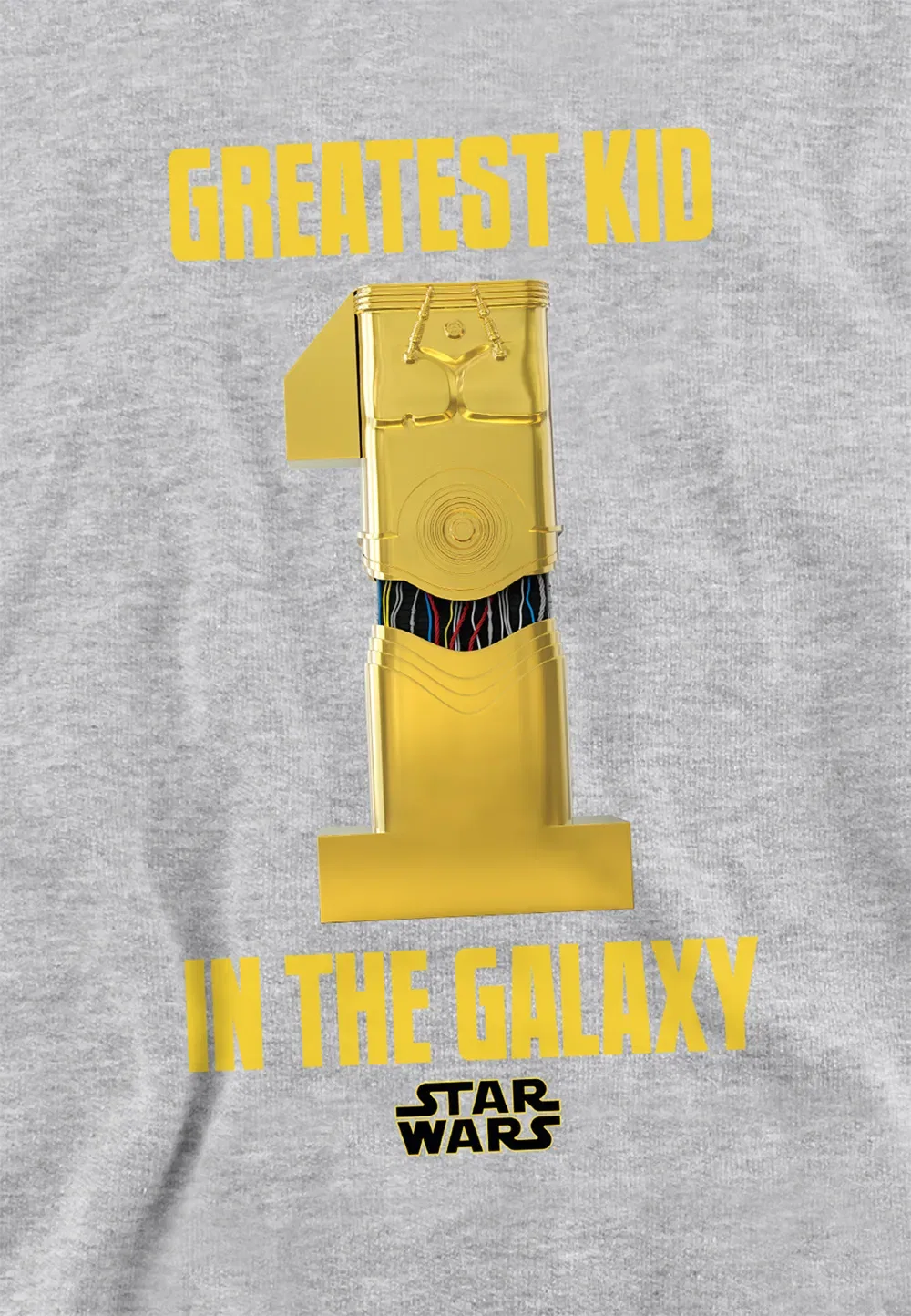 Детский худи Star Wars с C-3PO, Disney, серый — фото 2