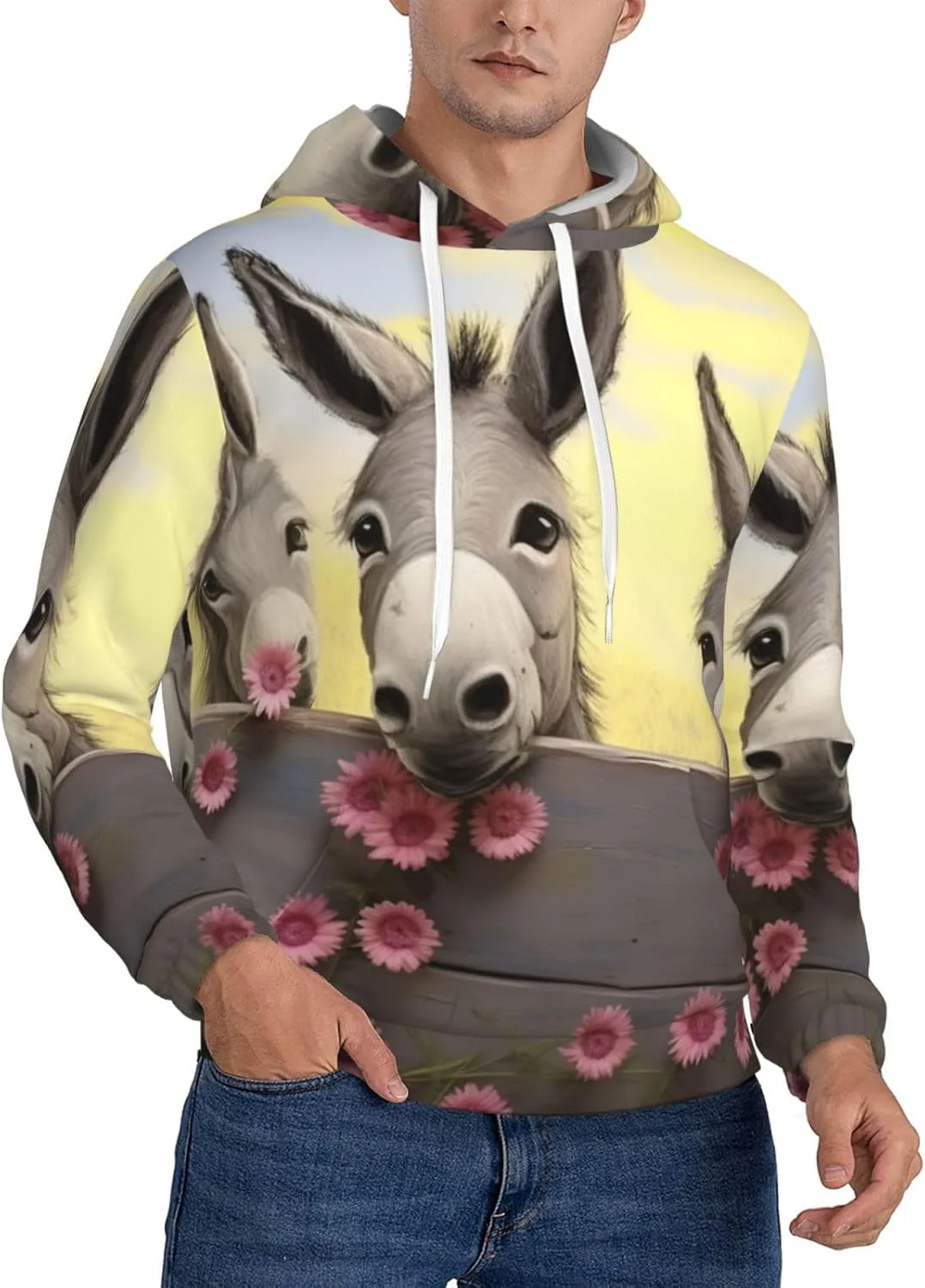 

Мужская флисовая толстовка с капюшоном Donkey And Flower KKLWEGU