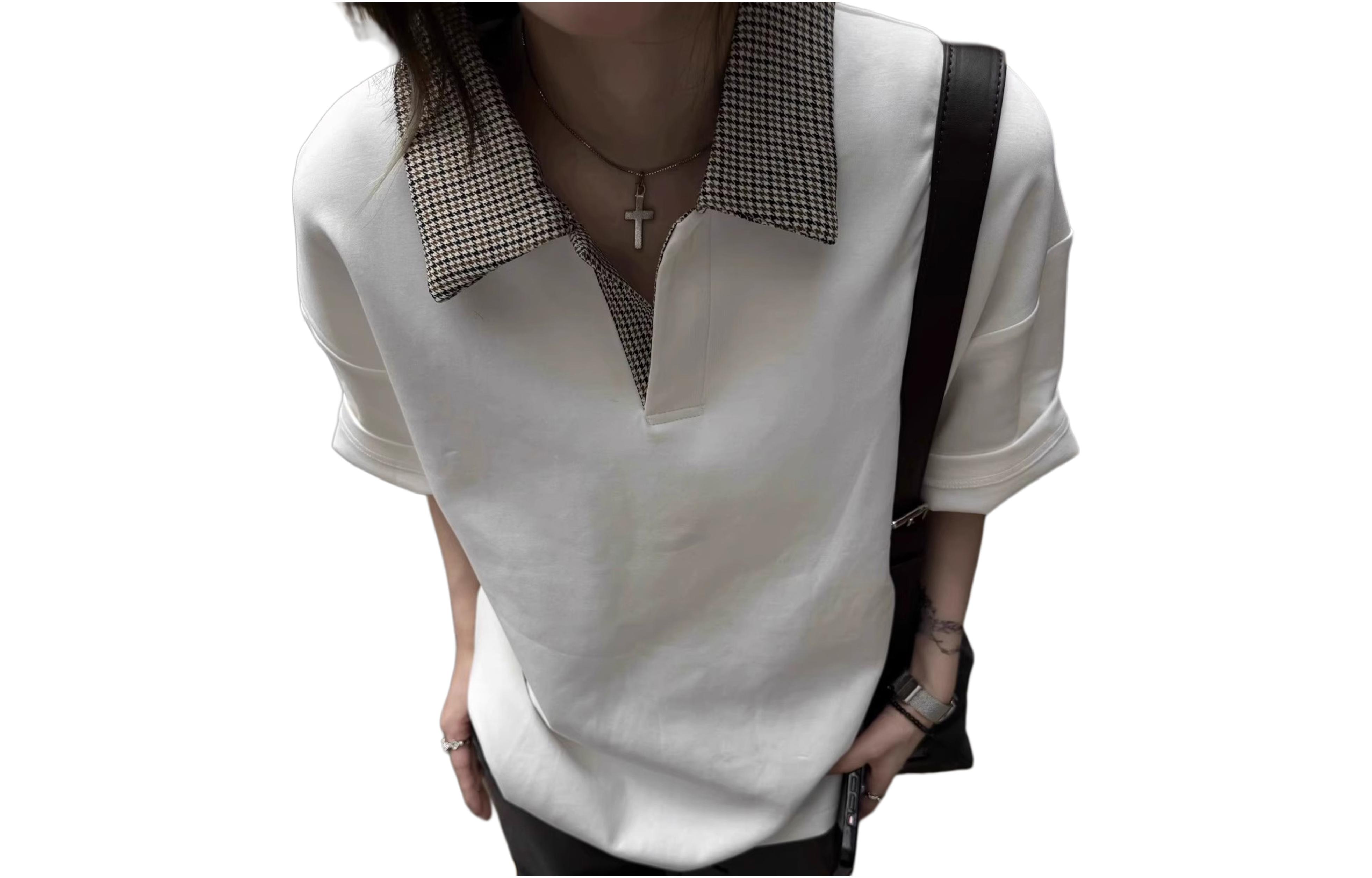 

Футболка Unisex Polo Collar Moderate Mock Two Piece ZIAREL, белый