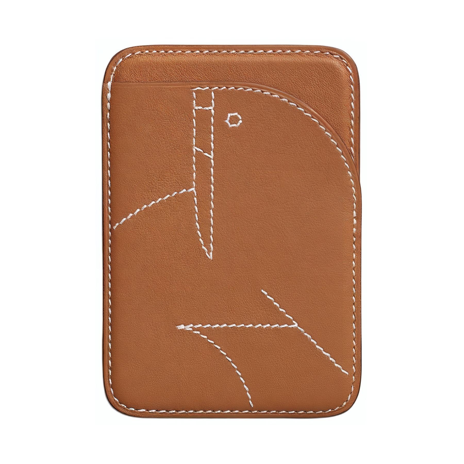 

Магсейф Свифт Кожаный Картхолдер Унисекс Золотой HERMES