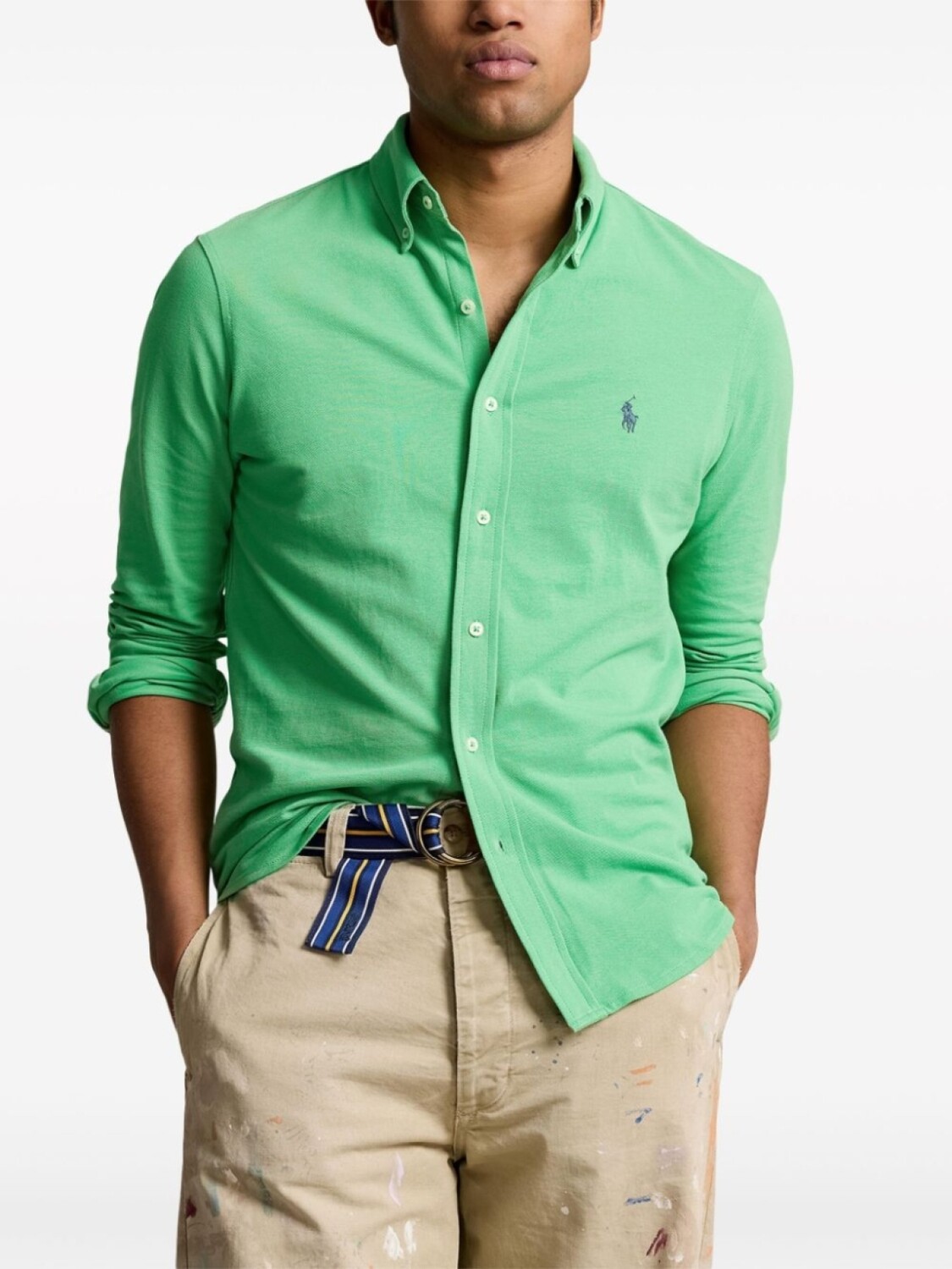 

Polo Ralph Lauren рубашка с вышивкой Polo Pony, зеленый