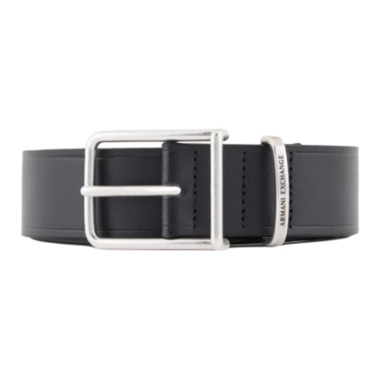 

ARMANI EXCHANGE Ремень из искусственной кожи для мужчин черный шириной 3 см, Black