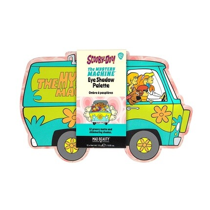 Палитра теней для век Scooby-Doo The Mystery Machine с зеркальной крышкой и металлическими блестками — прессованные блестки — готова к путешествию — отличный подарок, Mad Beauty — фото 2
