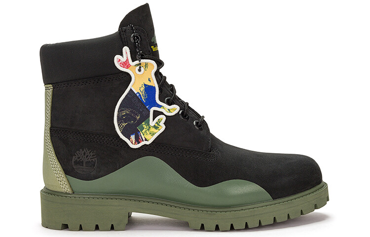 Мужские уличные ботинки Timberland с контрастной подошве, черный/зеленый — фото 2