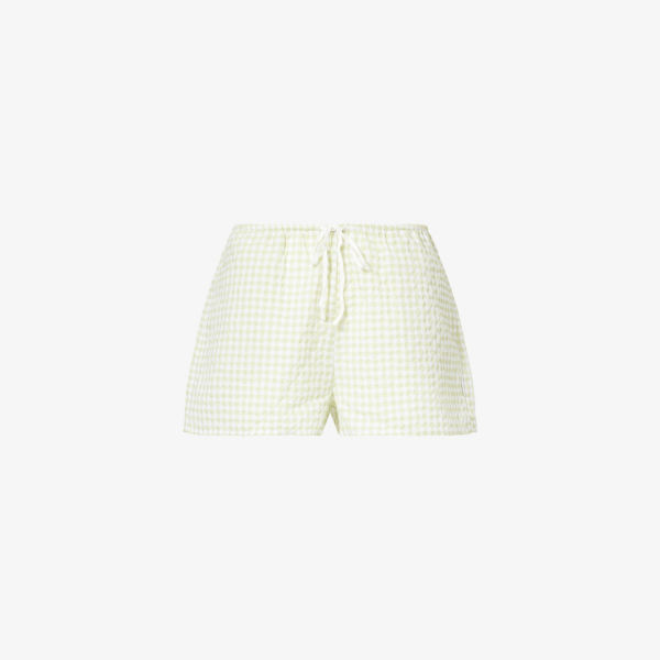

Хлопковые шорты с завязками на талии в клетку Gingham Adanola, мультиколор