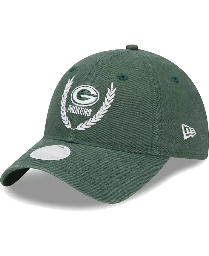 

Женская зеленая Green Bay Packers Leaves 9TWENTY Регулируемая кепка New Era