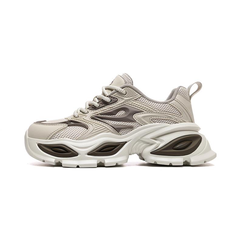 

KYMOOU Амортизирующие противоскользящие дышащие низкие массивные кроссовки мужские светло-коричневые, цвет Light Brown