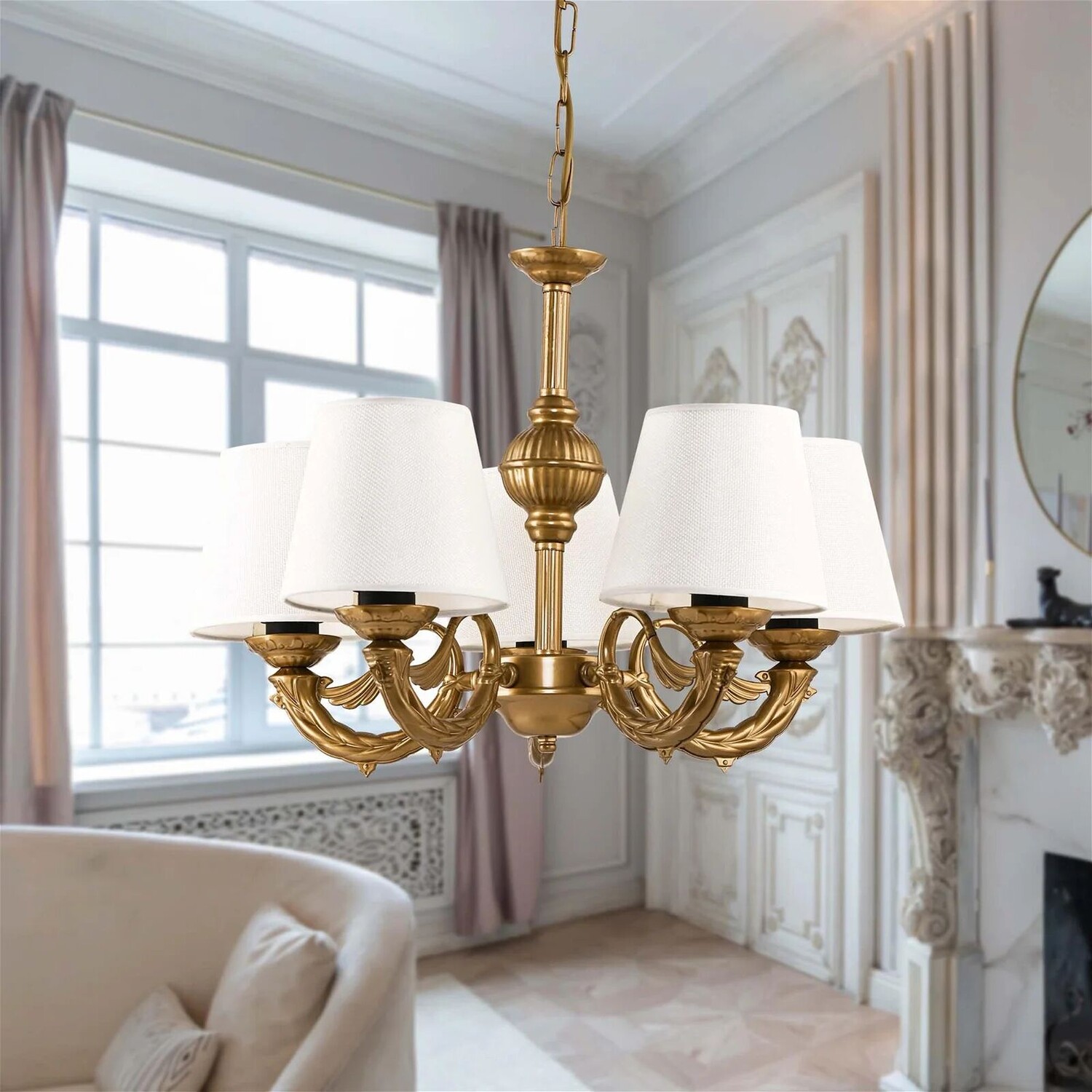 

Люстра Safir Light Riga Zamak Cream, 5 предметов - антиквариат