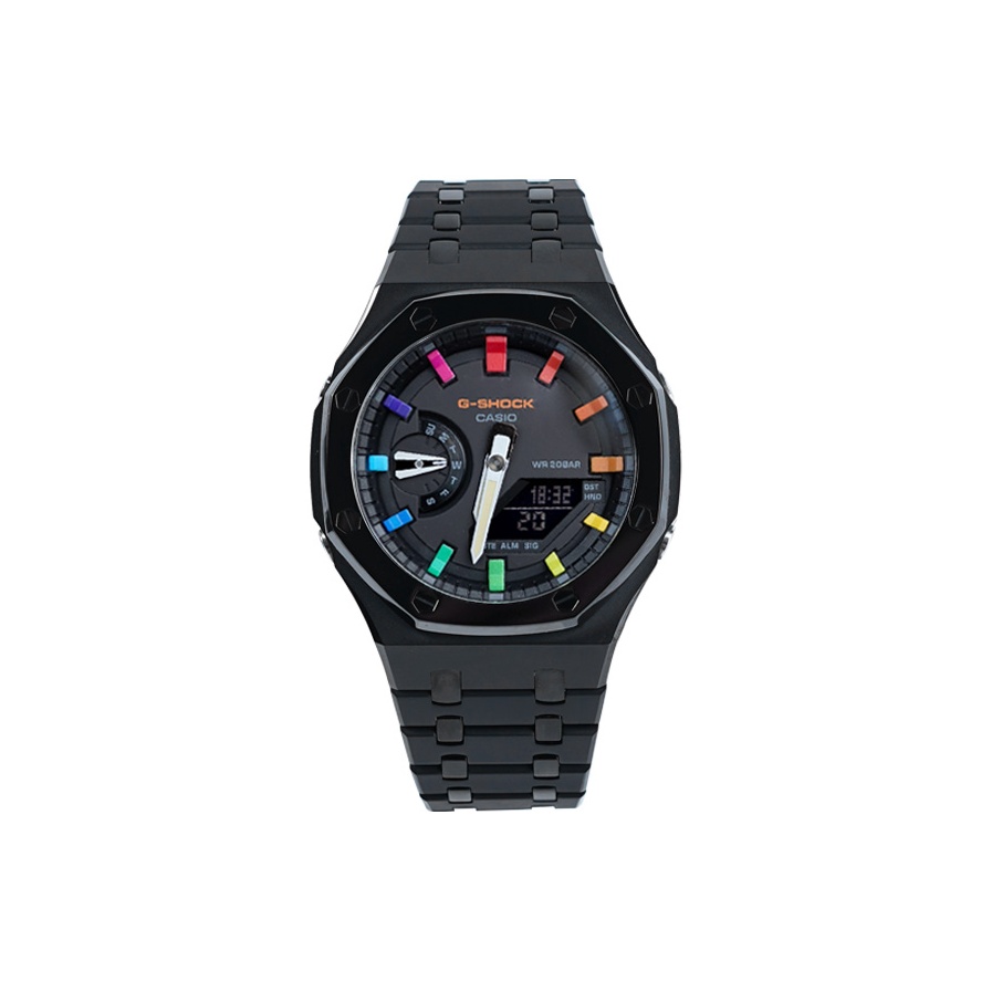 

CASIO Часы Unisex Liquid Crystal/Analog Dual Display Series 48.5mm Black Watch, Rainbow Era Frosted Black