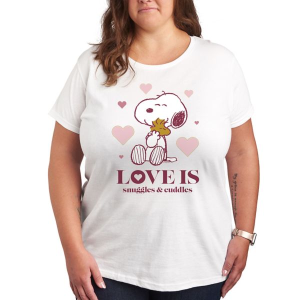 

Плюс футболка с графическим принтом «Peanuts Snoopy & Woodstock» Licensed Character, белый