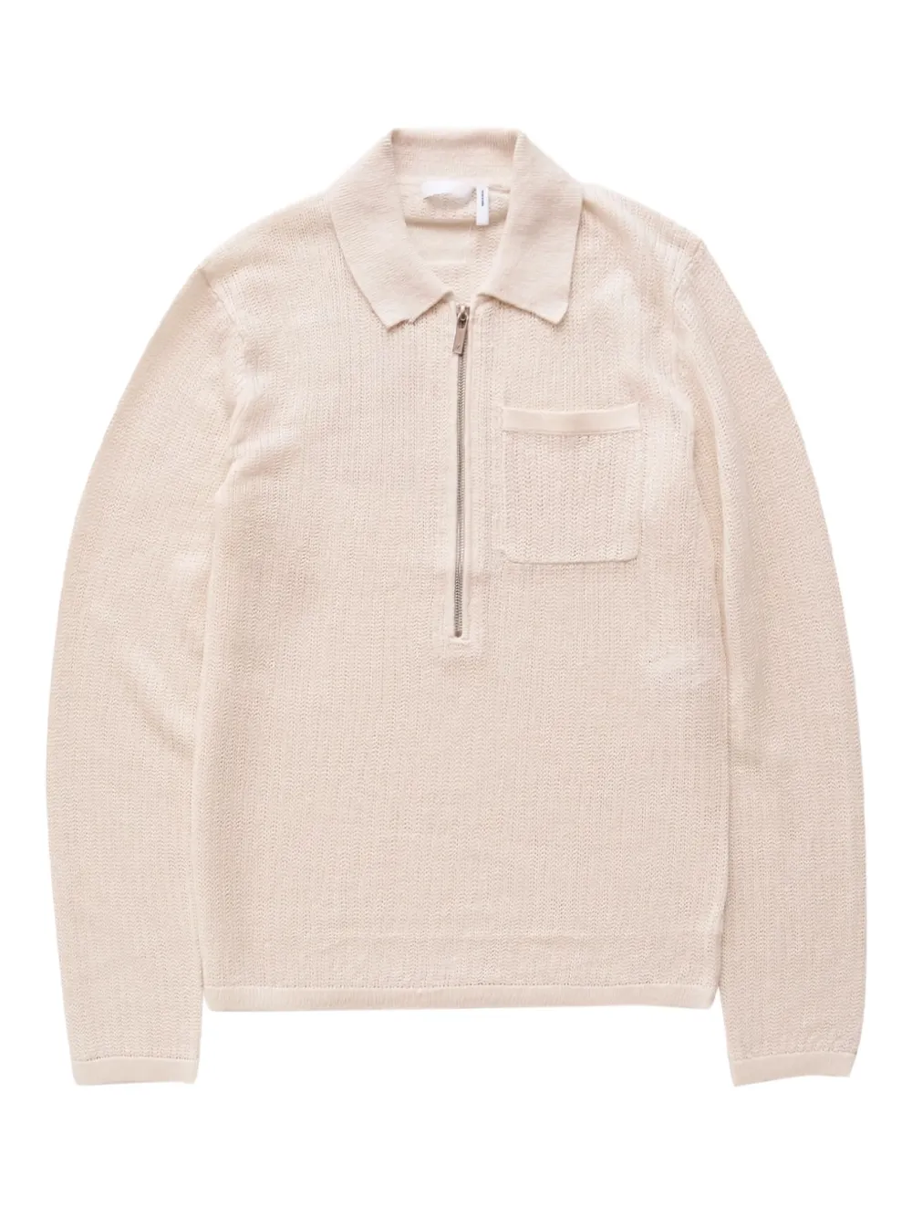 

Поло-свитер с длинными рукавами и молнией Helmut Lang, нейтральный