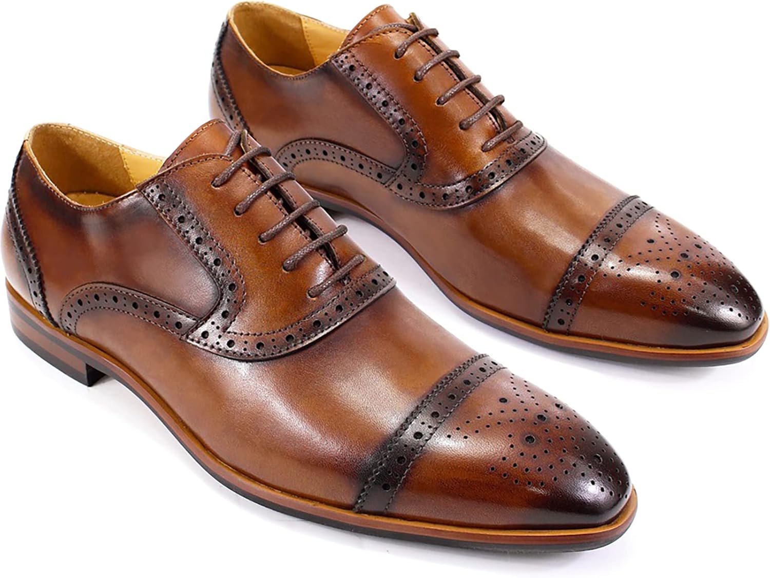 

Мужские броги формальные оксфорды из кожи с шнуровкой, деловой повседневный стиль, туфли с крылом для свадьбы и вечеринки, дерби, коричневые, размер 39 Generic