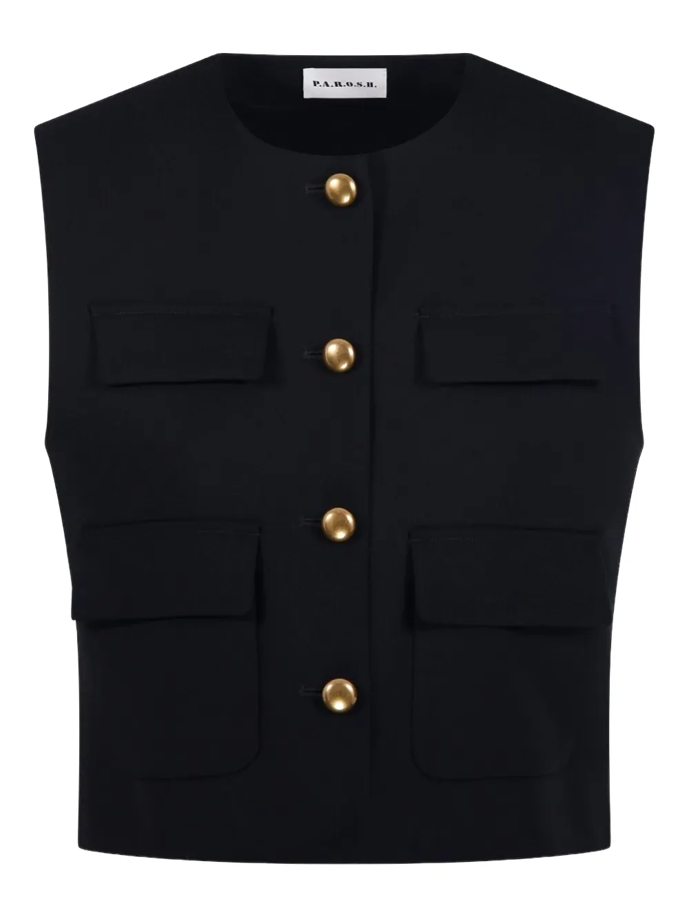 

Жилет на пуговицах с карманами P.A.R.O.S.H., черный