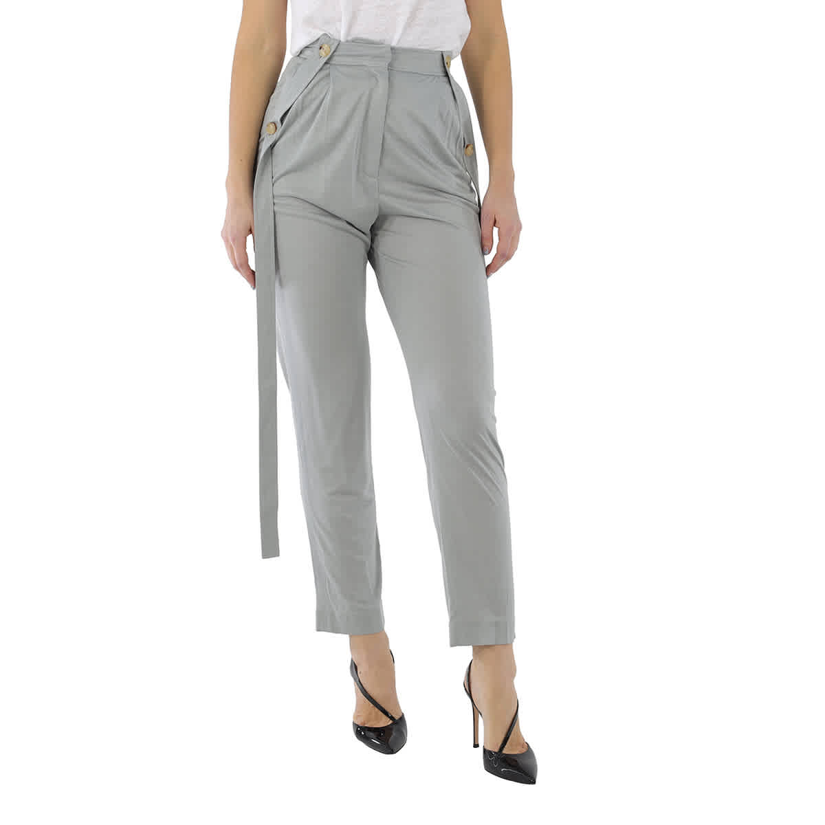 

Брюки Burberry Ladies Heather Melange с ремешками и джерси, Heather Melange