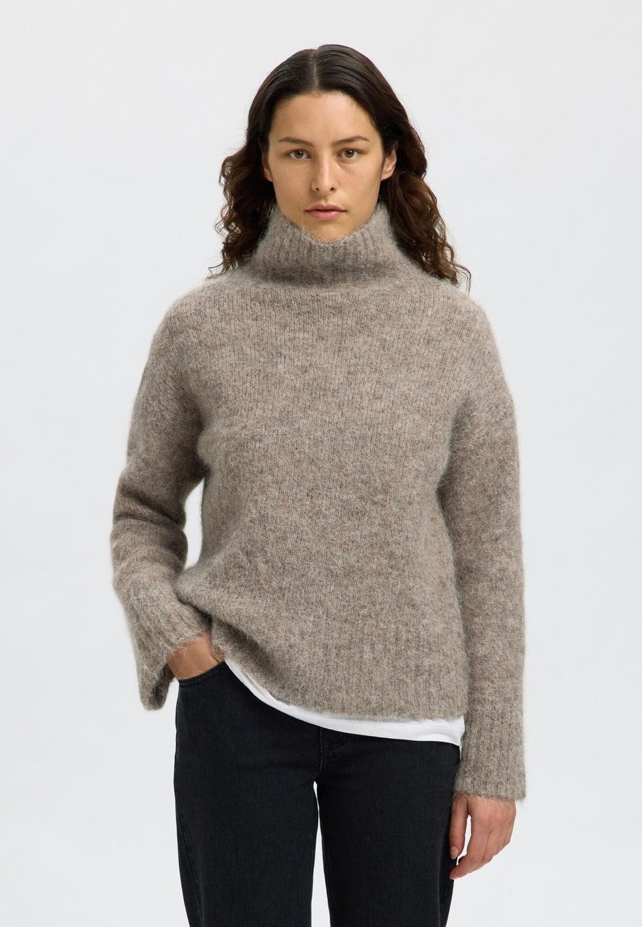 

Джемпер Selected Femme SLFGABRIELLA HIGH NECK , Steel Gray/Brown