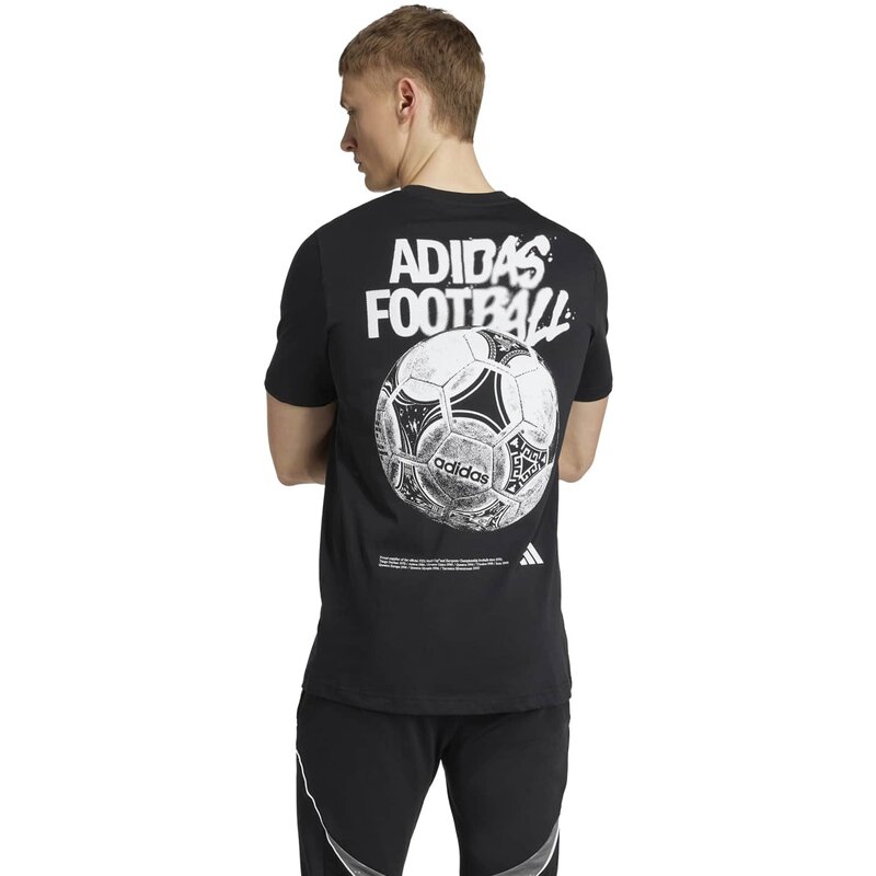 Футболка с графикой истории футбольного танго Adidas, черный — фото 3